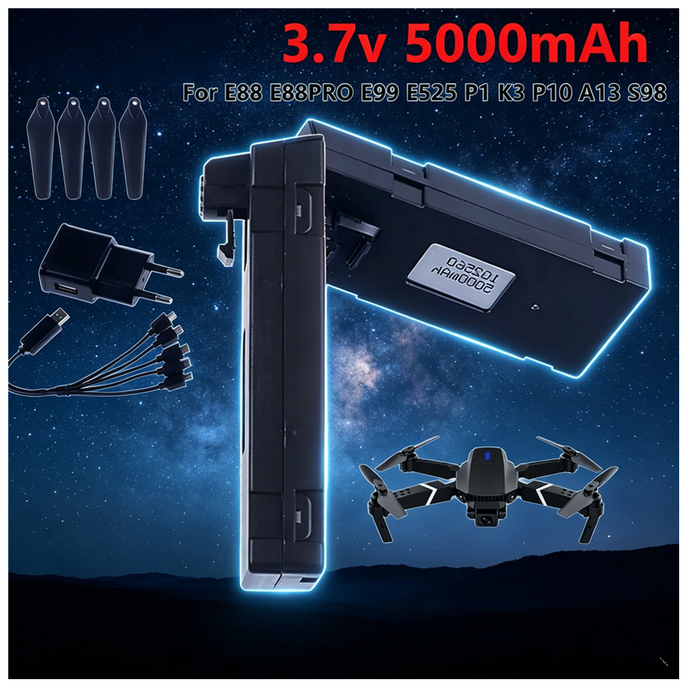 Drone Rc E88 Pro - Bateria recarregável de íon-lítio 3.7V 5000mAh