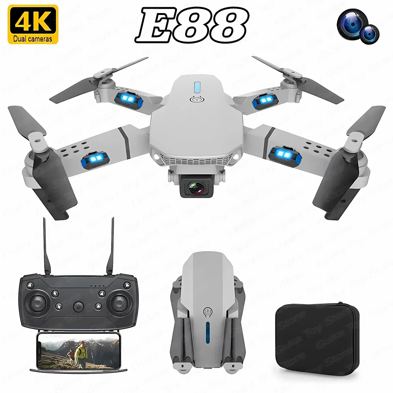 Drone E88 Pro WiFi FPV. Câmera - Drone Rc E88 Pro avaliação e preço