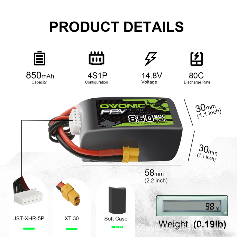 Bateria LiPo OVONIC 4S 14.8V 8 - Drone Zll Rc avaliação e preço