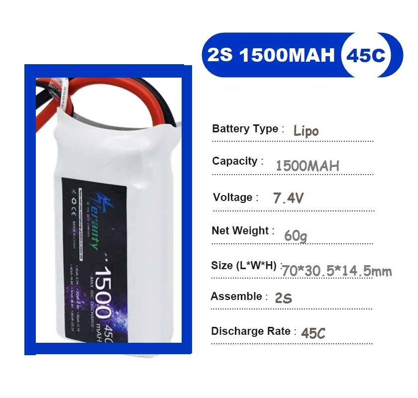 2 peças 7.4v lipo 2s bateria 1 - Drone Rc Leading avaliação e preço