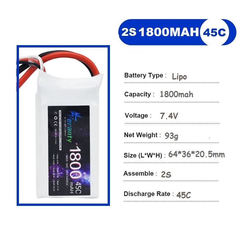 2 peças 7.4v lipo 2s bateria 1 - Drone Rc Leading avaliação e preço
