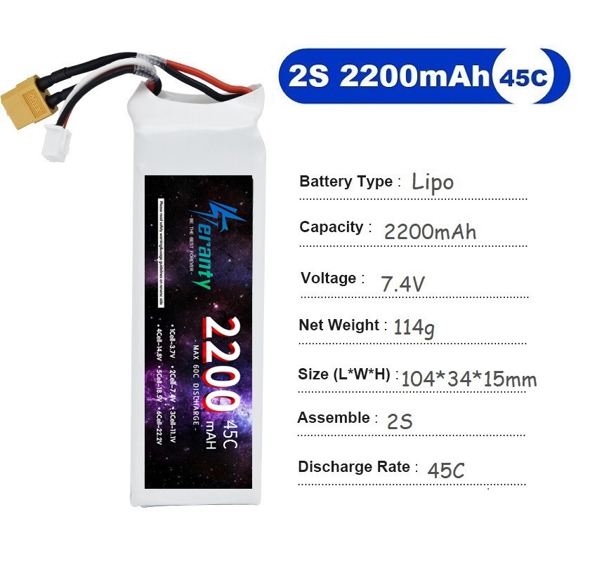2 peças 7.4v lipo 2s bateria 1 - Drone Rc Leading avaliação e preço