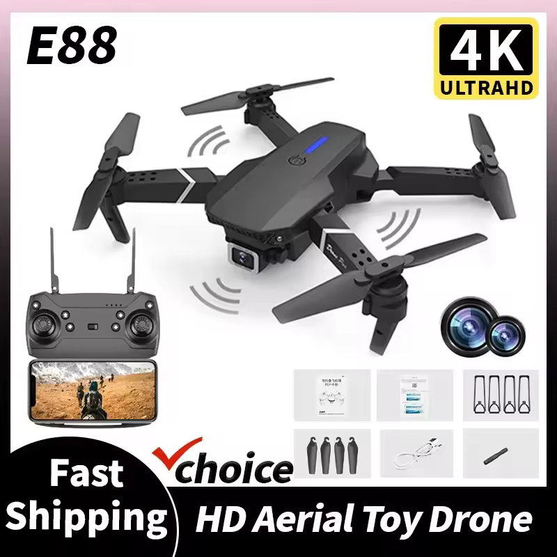 Novo Drone RC E88 Pro 2026 com - Drone Rc E88 Pro avaliação e preço